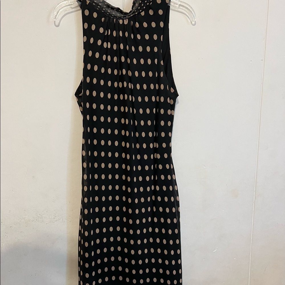 Black and Tan polka dot dress